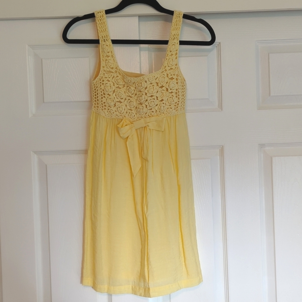 Yellow Crochet Dress